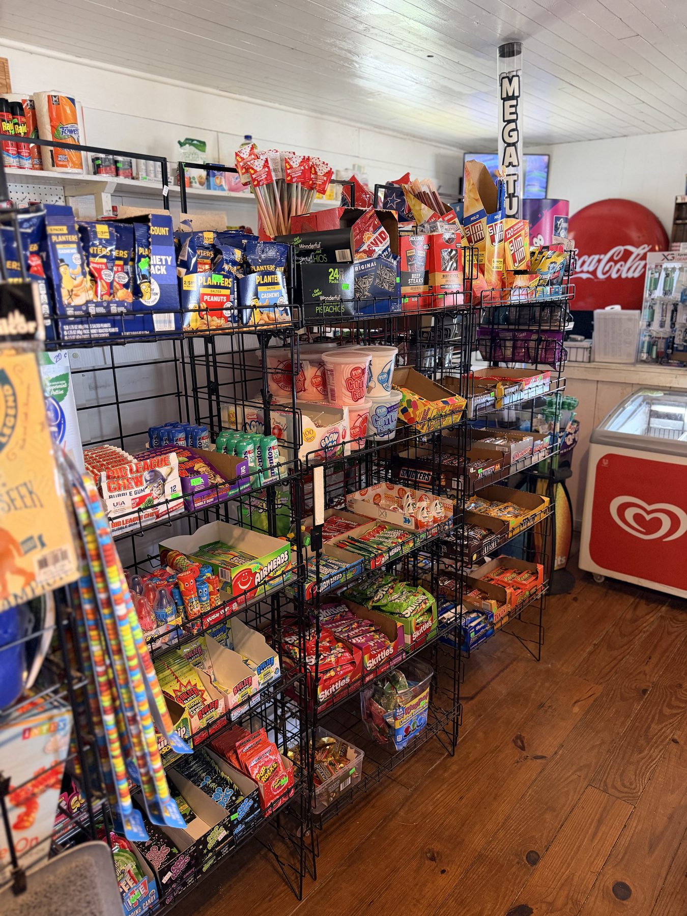 Snacks and treats inside the Greensport general store